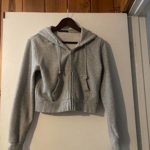 brandy melville crystal zip up cropped hoodie!